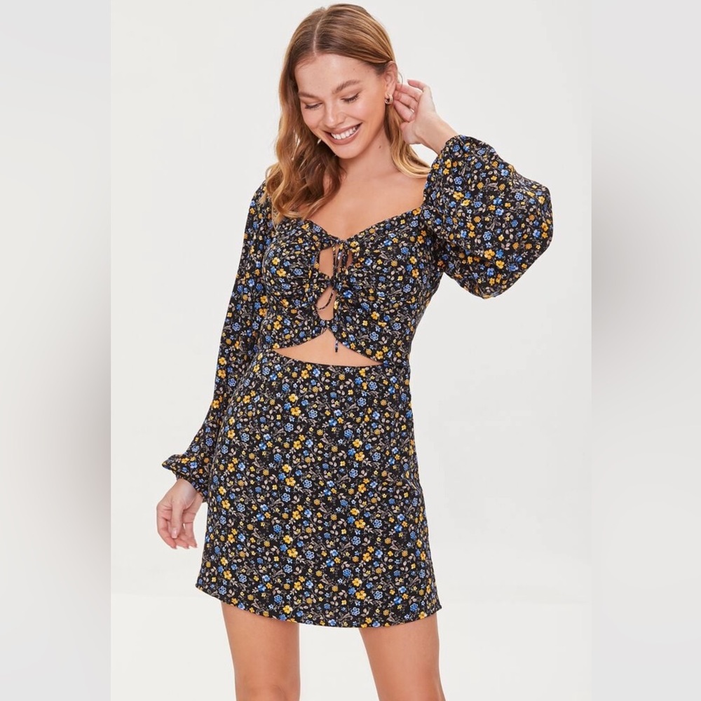 Floral Cutout Dress